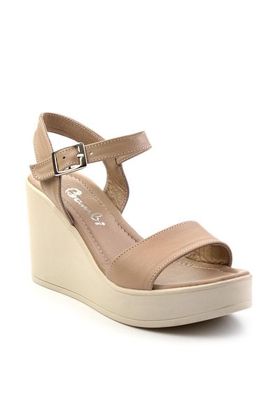 Bambi Beige Leather Women's Sandals K 05040030403