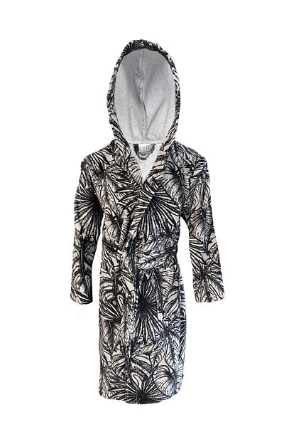 Lucy and Home Velvet Leaf, Mother & Child Leaf Patterned Velvet Bathrobe