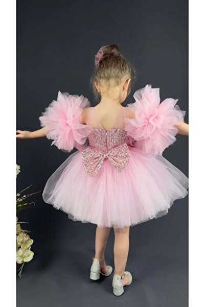 RAPAPA Girl's Sequined Tutu Birthday & Wedding Girl's Evening Dress 1616 Pudra