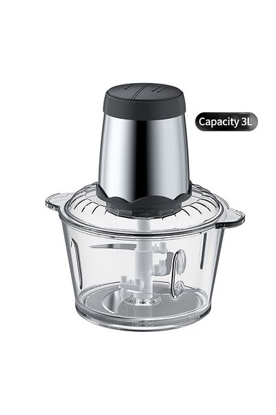 ET-LIFE 2-Speed Electric Food Chopper Meat Grinder with Glass Bowl 3L 300W JRJ01