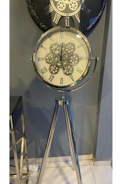 LİBAS TRİPOD METAL AYAKLI ÇARKLI SAAT BEYAZ