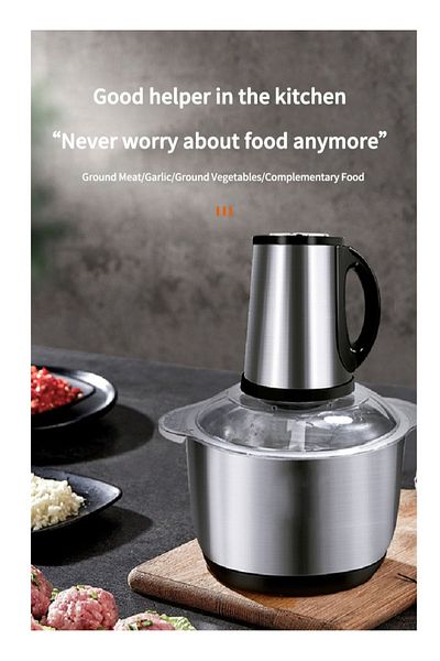 ET-LIFE 3-Speed 5L 500W Stainless Steel Electric Meat Grinder for Meat, Vegetables, Fruits, Nuts