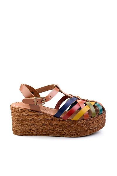 Bambi Multicolored Leather Women's Sandals K 05197003903