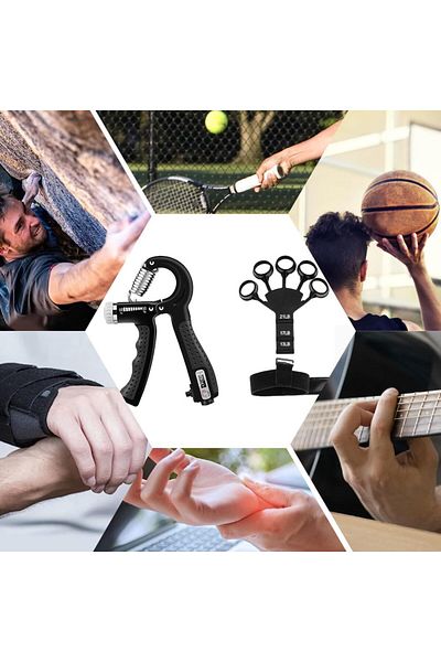 COOYA Hand Grip Strengthener Trainer Kit, Forearm Grip Adjustable Resistance, for Men/Women
