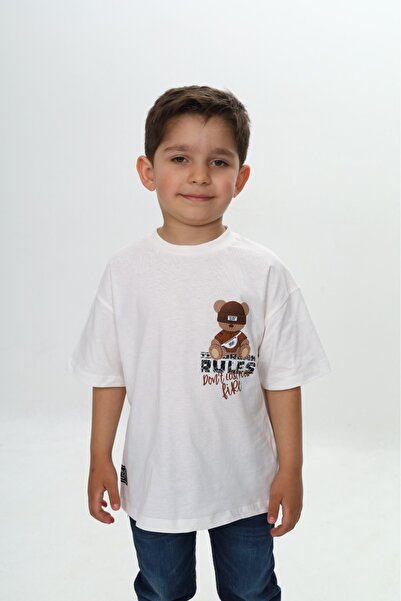 Toontoy Tricou cu imprimeu pentru băiat Rules Hat Bear