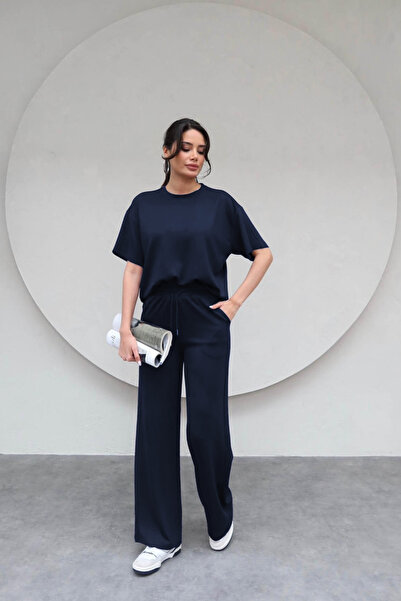 YAKAMEL Women's Short Sleeve Combed Cotton Flexible Super High Waist Suit