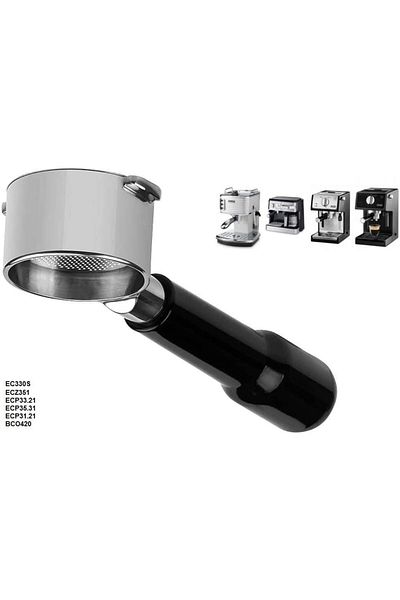 COOYA Coffee Bottomless Portafilter for Delonghi Filter 51MM with basket,with Wood Handle Needle,keychain