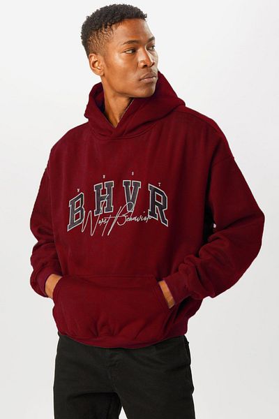 Madmext Ανδρικό φούτερ Claret Red Oversize 5344