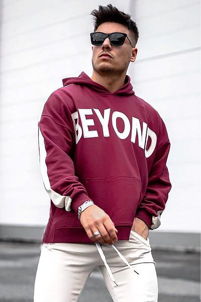 Madmext Φούτερ Claret Red Hooded 5327