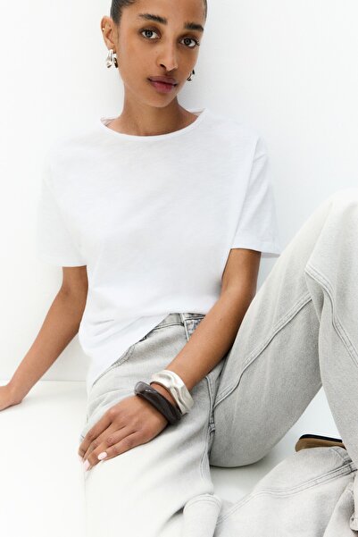 Pull & Bear Kenarları dikişsiz t-shirt