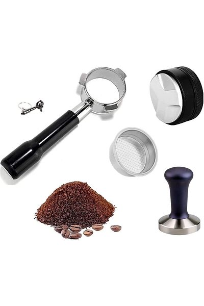 COOYA 54mm Bottomless Portafilter with Stainless Steel Handle, Basket, Distributer, Tamper and keychain