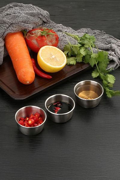 Chavin 3Pcs 304 Steel 50ml Mini Sauce Bowl Breakfast Ketchup Mayonnaise Sauce Container Mt164By-3