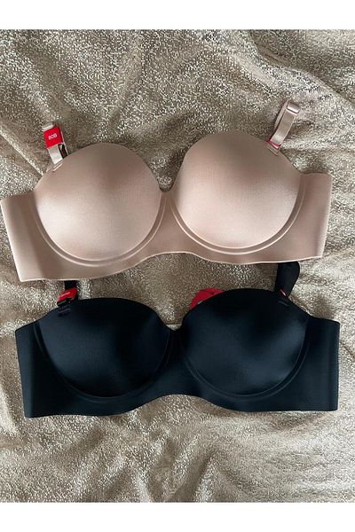 MEBA Laser Cut Seamless Padded Wire Free Adjustable, Removable Strap 2-Piece Bra -3303