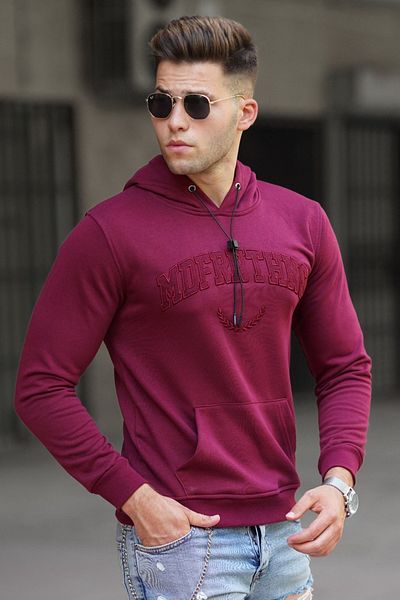 Madmext Φούτερ Claret Red Hooded 5289