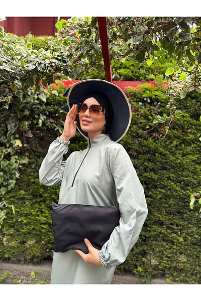 dilber fashion Sports Cut Bottom Garnished Hijab Swimsuit