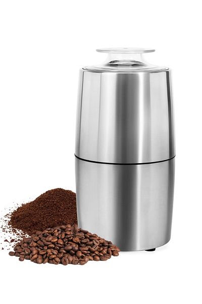 ET-LIFE 200W Stainless Steel Coffee Grinder - 60g Capacity for Finer Output, Quick Food Prep