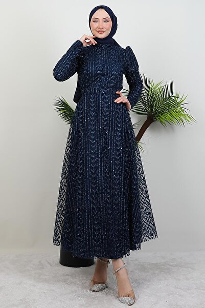 GİYZAMİLA Eva Glitter Hijab Φόρεμα Navy Blue