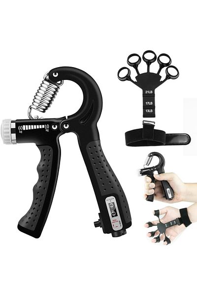 COOYA Hand Grip Strengthener Trainer Kit, Forearm Grip Adjustable Resistance, for Men/Women
