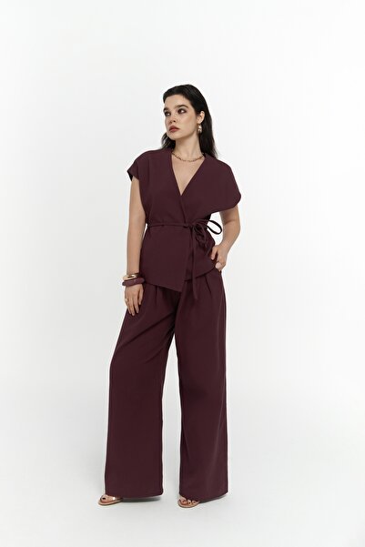 BOHEMAİ Sorrenio Burgundy Vest Pants Set