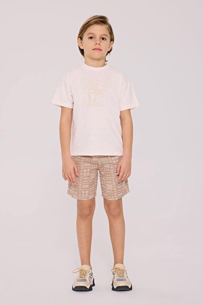 Nebbati BG Store Erkek Çocuk Ekru Tshirt