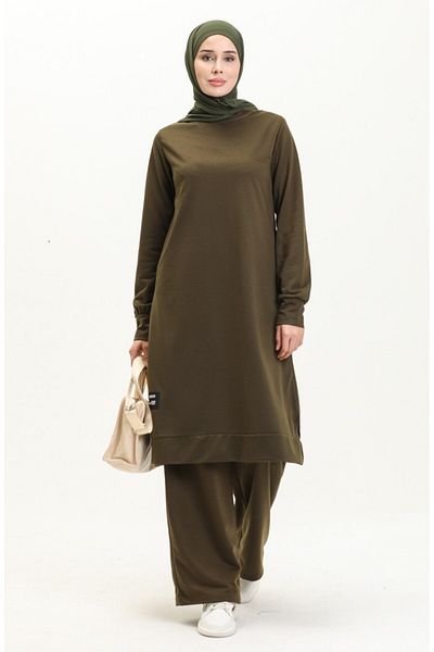 sefamerve Two Thread Tunic Pants Double Suit 0001-14 Khaki
