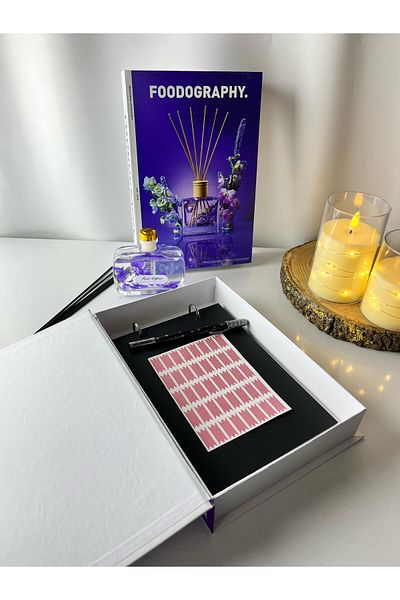 Moon Dizayn 2-Piece Decorative Book Box with Notepad and Pen