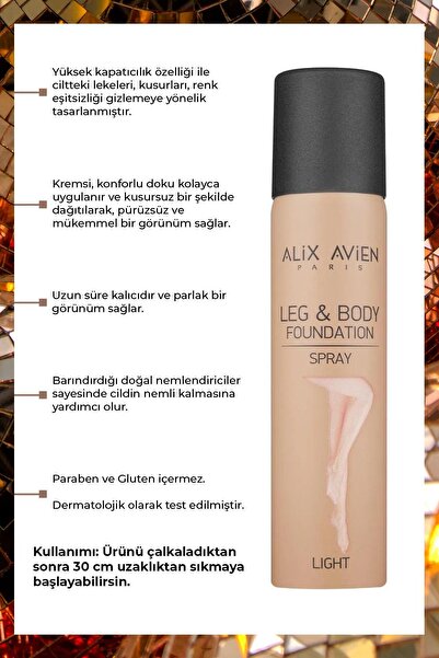 Alix Avien Uzun Süre Kalıcı Suya Dayanıklı Yüksek Kapatıcı ve Sabitleyici Etkili Vücut Makyaj Seti 02