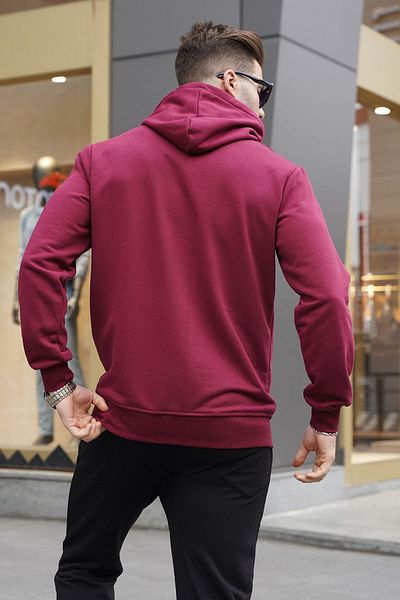 Madmext Ανδρικό φούτερ Claret Red Hooded printed 6017