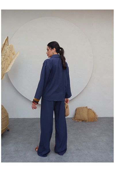 ESRAHELVACI Shirt Collar Trousers Set
