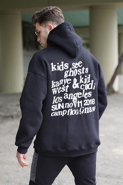 Madmext Μαύρο ανδρικό φούτερ Oversize 5337