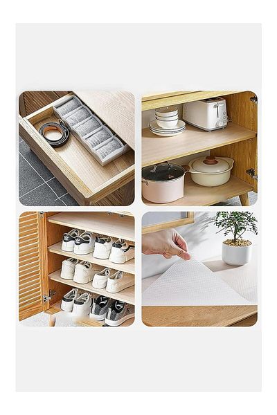 evikonu Dulap transparent antiderapant pentru interior și capac pentru sertar, raft pentru frigider, raft organizator