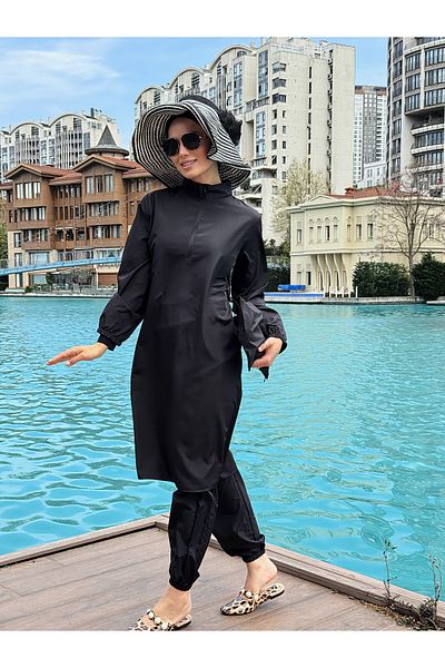dilber fashion Sports Cut Hijab Swimsuit with Bonnet and Bag Gift