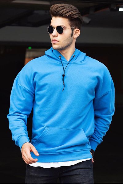 Madmext Ανδρικό φούτερ με κουκούλα Basic Saks 4764