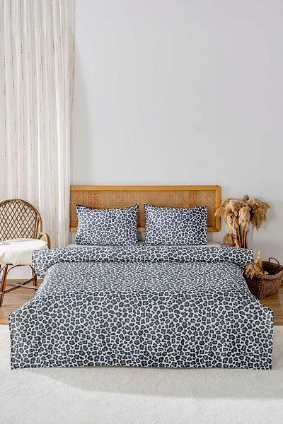 Riva Leopard Black Double Printed Pique 200 X 220 cm
