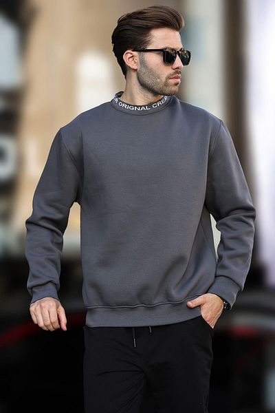 Madmext Ανδρικό φούτερ - Smoked, Crew Neck, Raster, 7047