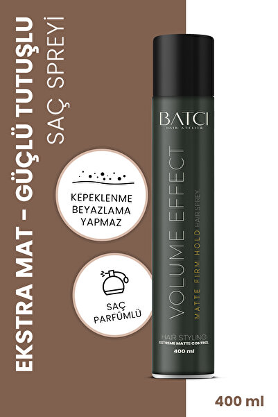 Batçı Hair Atelier Volume Effect Matte Firm Hold Saç Spreyi 400 ml Mat Güçlü Tutuş Etkili