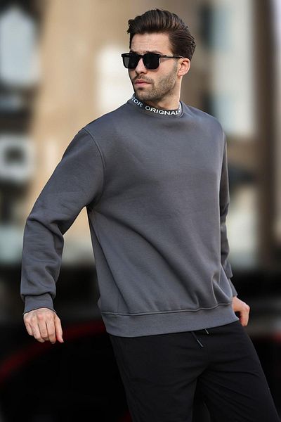 Madmext Ανδρικό φούτερ - Smoked, Crew Neck, Raster, 7047