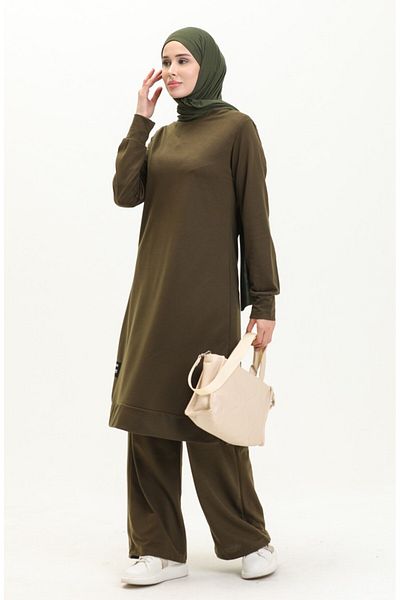 sefamerve Two Thread Tunic Pants Double Suit 0001-14 Khaki