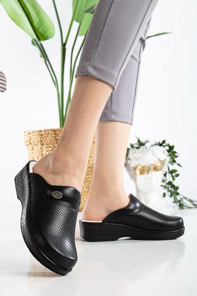 SABOTERLİK Γυναικείες Παντόφλες Sabo Orthopedic Doctor and Nurse Hospital Μαύρες