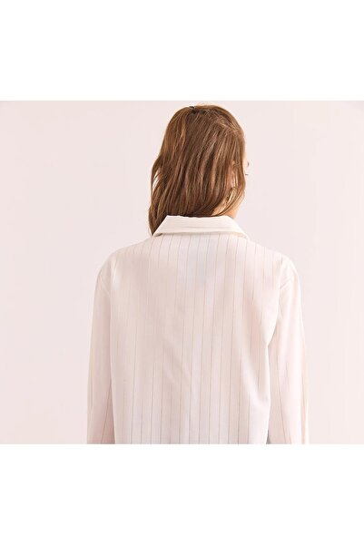 boutich Gold Foil Striped Button down Shirt