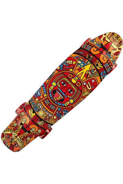 ACTION ONE Penny Board Azteca 56x15 cm, cu roti luminoase PU, ABEC-7, cadru aluminiu, 90 KG