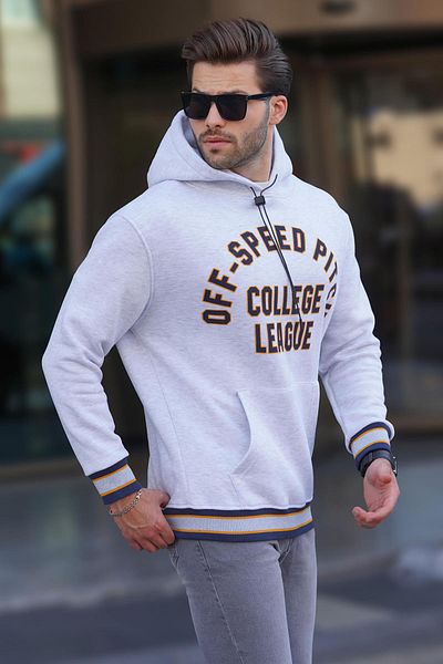 Madmext Ανδρικό φούτερ - Karmelange, Hooded, Pocket Detailed, Printed, Model 7068
