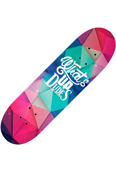 ACTION ONE Skateboard What's Up Dudes double print, 70x20 cm, with PU wheels, ABEC-7, aluminum frame