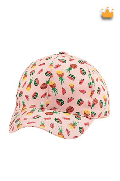 Kitti 4-8 Years 52cm Girls Summer Patterned Adjustable Hat Cap Light Pink