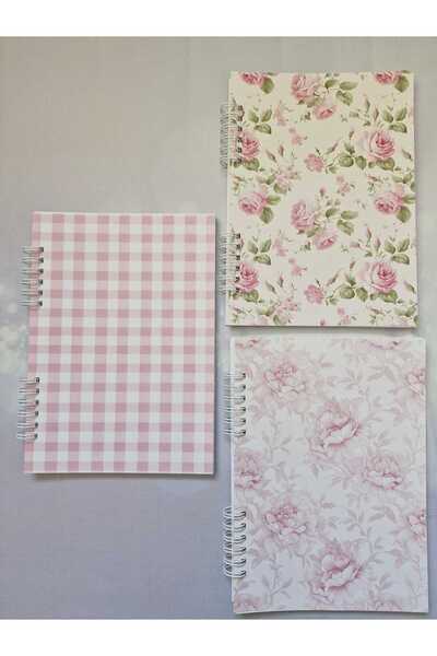 ETİKETİM A5 Boyut Spiralli Soft Pembe 4'lü Set Not Defteri - Noktalı