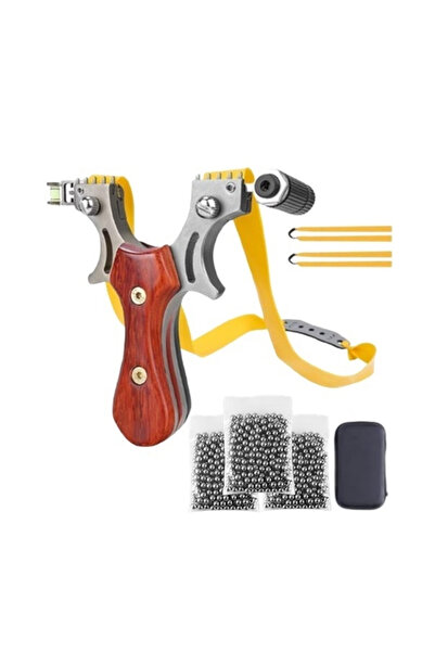 Depox Sada kovových praků s laserem a 300 kovovými kuličkami 7 mm, 12 cm, dře...