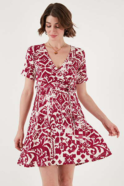 Lela Patterned Double Breasted Collar Regular Fit Dress Dress 5865723