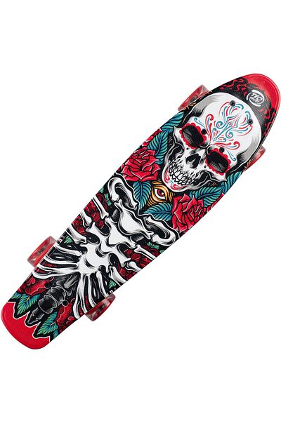 ACTION ONE Penny Board Dia de Los Muertos 56x15 cm, with PU light wheels, ABEC-7, aluminum frame, 90 KG