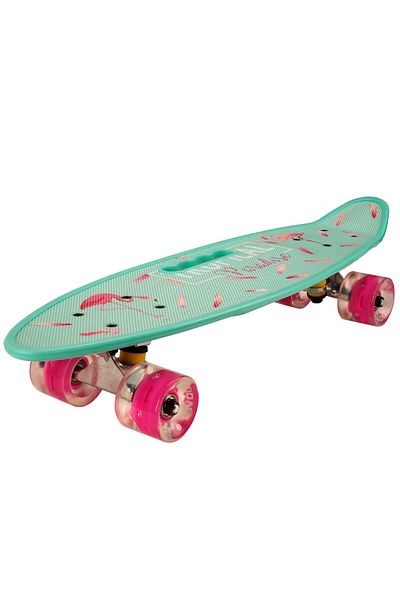 ACTION ONE Penny board Portable Tropical Paradise 58x16 cm, with PU wheels, ABEC-7, aluminum frame