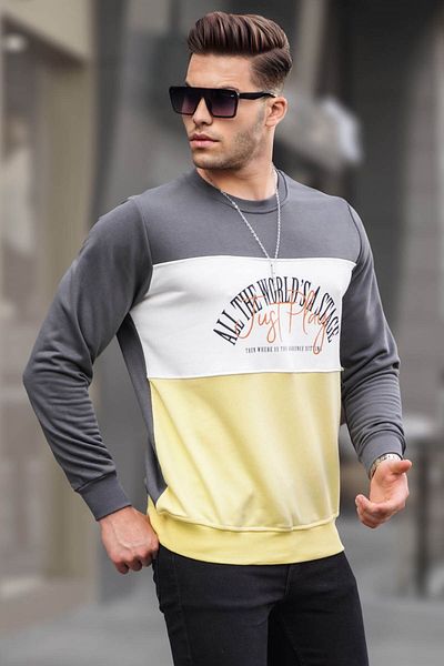 Madmext Φούτερ με στάμπα Smoked Crew Neck 6013